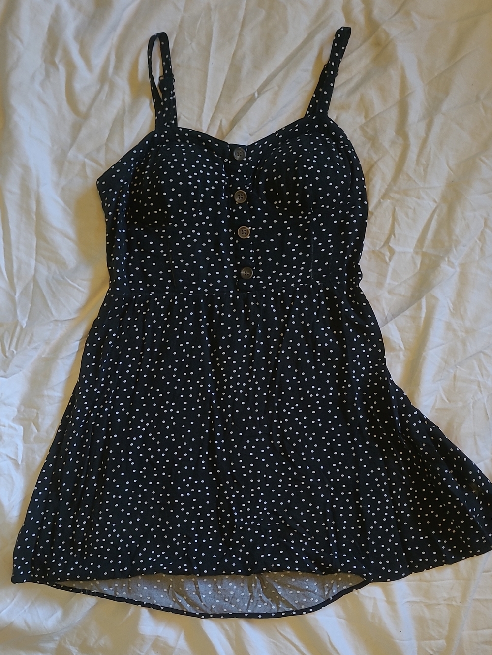 Wallflower Black and White Polka Dot Smocked Dress
